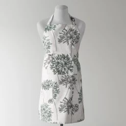Allium Blue Grey Printed Cotton Apron