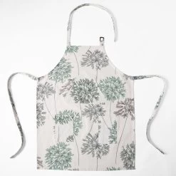 Allium Blue Grey Printed Cotton Apron -Chic Curtains Shop PRTW D05 AP 86373 3