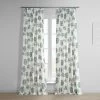 Allium Blue Grey French Pleat Printed Cotton Curtain -Chic Curtains Shop PRTW D05 FP 98501