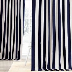 Cabana Black Printed Cotton Curtain 13 Cabana Black Printed Cotton Curtain -Chic Curtains Shop PRTW D16 front view 1