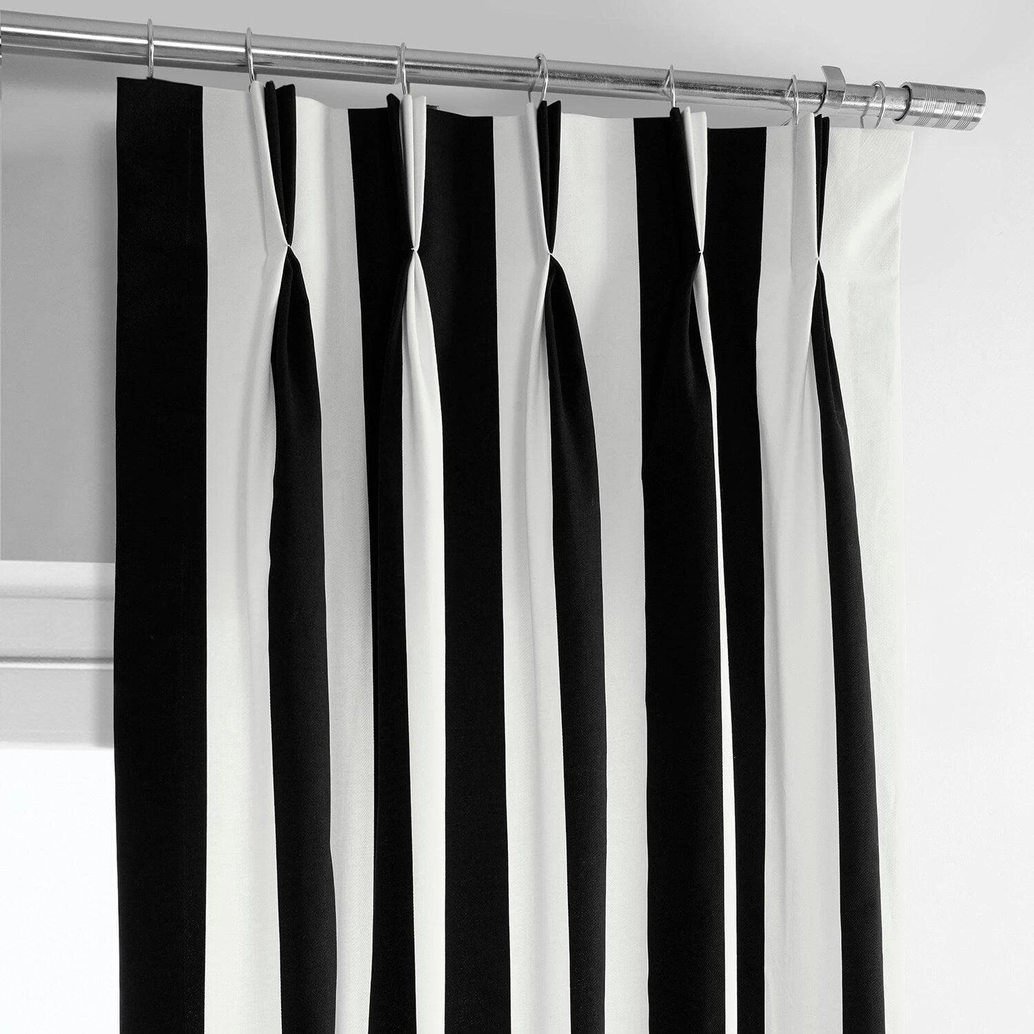 Cabana Black French Pleat Printed Cotton Curtain 4 Cabana Black French Pleat Printed Cotton Curtain - Image 2