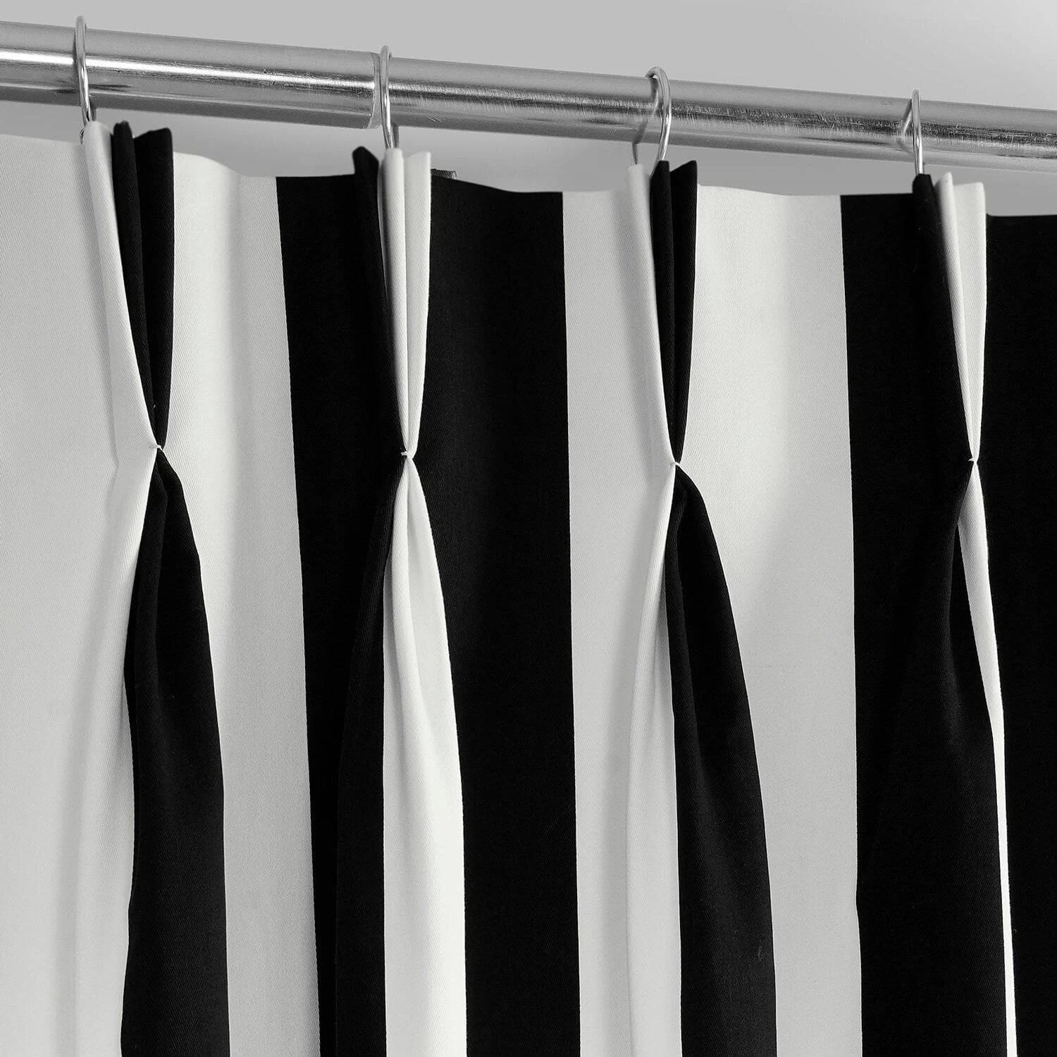Cabana Black French Pleat Printed Cotton Curtain 5 Cabana Black French Pleat Printed Cotton Curtain - Image 3