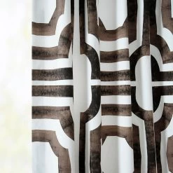 Mecca Brown French Pleat Printed Cotton Curtain -Chic Curtains Shop PRTW D23 FP 98505 3