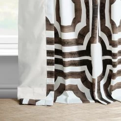 Mecca Brown French Pleat Printed Cotton Curtain -Chic Curtains Shop PRTW D23 FP 98505 4