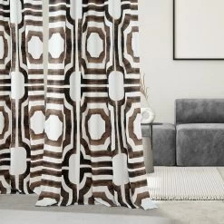 Mecca Brown French Pleat Printed Cotton Curtain -Chic Curtains Shop PRTW D23 FP 98505 5