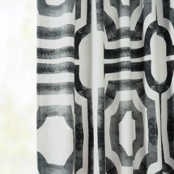 Mecca Steel French Pleat Printed Cotton Curtain -Chic Curtains Shop PRTW D23A FP 98506 3