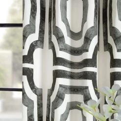 Mecca Steel Grommet Printed Cotton Curtain -Chic Curtains Shop PRTW D23A GR alt1