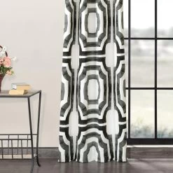 Mecca Steel Grommet Printed Cotton Curtain -Chic Curtains Shop PRTW D23A GR 53709 2