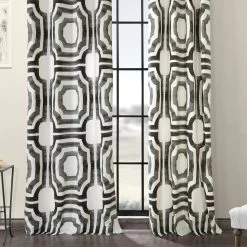 Mecca Steel Grommet Printed Cotton Curtain -Chic Curtains Shop PRTW D23A GR 53709 3