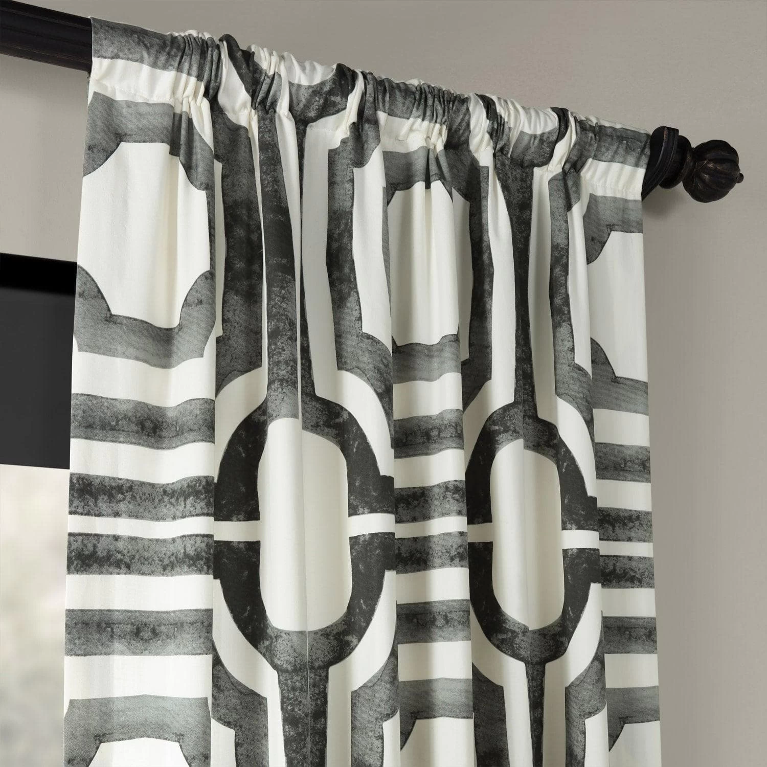 Mecca Steel Printed Cotton Curtain 6 Mecca Steel Printed Cotton Curtain - Image 4