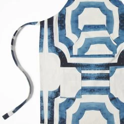 Mecca Blue Printed Cotton Apron -Chic Curtains Shop PRTW D23B AP 86378 4