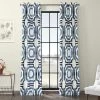 Mecca Blue Grommet Printed Cotton Curtain -Chic Curtains Shop PRTW D23B GR 53710