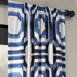 Mecca Blue Printed Cotton Curtain 11 Mecca Blue Printed Cotton Curtain -Chic Curtains Shop PRTW D23B 25662 3