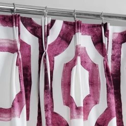 Mecca Pink French Pleat Printed Cotton Curtain -Chic Curtains Shop PRTW D23D FP 98509 2