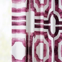 Mecca Pink French Pleat Printed Cotton Curtain -Chic Curtains Shop PRTW D23D FP 98509 3