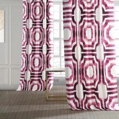 Mecca Pink Printed Cotton Curtain -Chic Curtains Shop PRTW D23D 94699 5