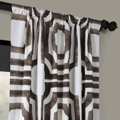Mecca Brown Printed Cotton Curtain -Chic Curtains Shop PRTW D23 15249 3