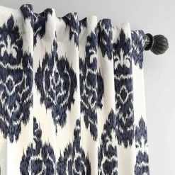Ikat Blue Printed Cotton Curtain -Chic Curtains Shop PRTW D24A 15350 4