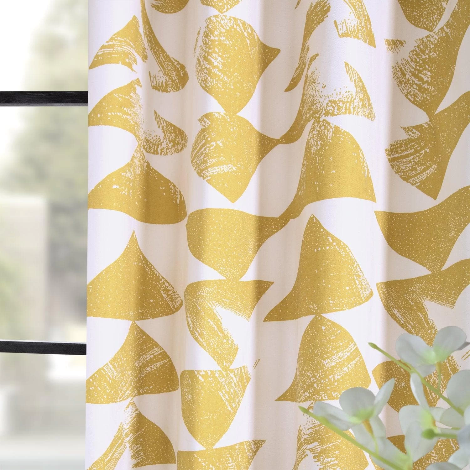Triad Gold Grommet Printed Cotton Curtain 7 Triad Gold Grommet Printed Cotton Curtain - Image 5
