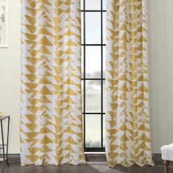 Triad Gold Grommet Printed Cotton Curtain 13 Triad Gold Grommet Printed Cotton Curtain -Chic Curtains Shop PRTW D35 GR 53712 3