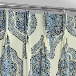 Arabesque Blue French Pleat Printed Cotton Curtain 10 Arabesque Blue French Pleat Printed Cotton Curtain -Chic Curtains Shop PRTW D37 FP 98526 2 f69cf332 6405 4f1b bbc5 253ca1eb6a13