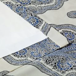Arabesque Blue Printed Cotton Curtain 12 Arabesque Blue Printed Cotton Curtain -Chic Curtains Shop PRTW D37 26352 5