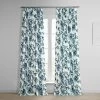 Indonesian Blue French Pleat Printed Cotton Curtain -Chic Curtains Shop PRTW D40 FP 98527