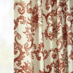 Indonesian Rust French Pleat Printed Cotton Curtain -Chic Curtains Shop PRTW D40A FP 98528 3
