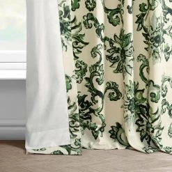 Indonesian Green French Pleat Printed Cotton Curtain -Chic Curtains Shop PRTW D40C FP 98530 4