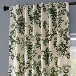 Indonesian Green Printed Cotton Curtain -Chic Curtains Shop PRTW D40C 66662 4