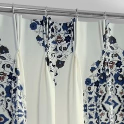 Kerala Blue French Pleat Printed Cotton Curtain 10 Kerala Blue French Pleat Printed Cotton Curtain -Chic Curtains Shop PRTW D41 FP 98531 2