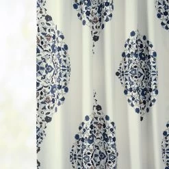 Kerala Blue French Pleat Printed Cotton Curtain 12 Kerala Blue French Pleat Printed Cotton Curtain -Chic Curtains Shop PRTW D41 FP 98531 3
