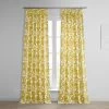 Fleur Gold French Pleat Printed Cotton Curtain -Chic Curtains Shop PRTW D48B FP 98536