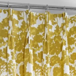 Fleur Gold French Pleat Printed Cotton Curtain 10 Fleur Gold French Pleat Printed Cotton Curtain -Chic Curtains Shop PRTW D48B FP 98536 2