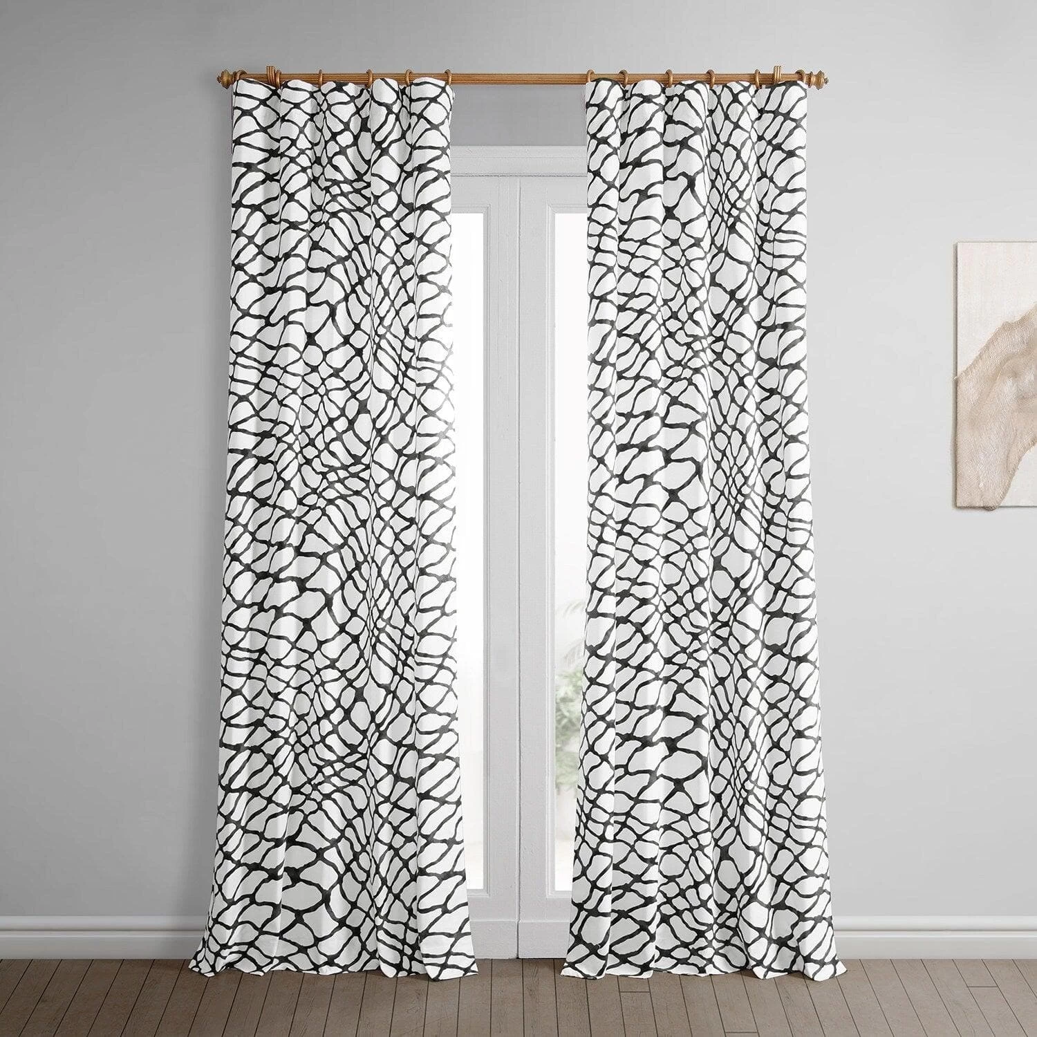 Ellis Black Printed Cotton Curtain 3 Ellis Black Printed Cotton Curtain