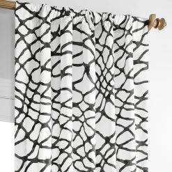 Ellis Black Printed Cotton Curtain 11 Ellis Black Printed Cotton Curtain -Chic Curtains Shop PRTW D50B 94700 2
