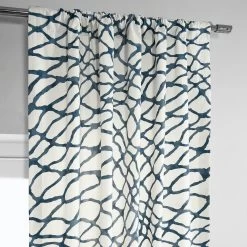 Ellis Blue Printed Cotton Curtain 11 Ellis Blue Printed Cotton Curtain -Chic Curtains Shop PRTW D50C 06