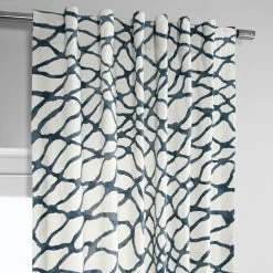 Ellis Blue Printed Cotton Curtain 10 Ellis Blue Printed Cotton Curtain -Chic Curtains Shop PRTW D50C 07