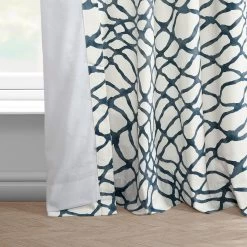 Ellis Blue Printed Cotton Curtain 12 Ellis Blue Printed Cotton Curtain -Chic Curtains Shop PRTW D50C 10