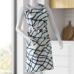 Ellis Blue Printed Cotton Apron -Chic Curtains Shop PRTW D50C AP 86891 2