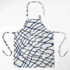 Ellis Blue Printed Cotton Apron -Chic Curtains Shop PRTW D50C AP 86891 3