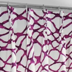 Ellis Pink French Pleat Printed Cotton Curtain -Chic Curtains Shop PRTW D50D FP 98539 2