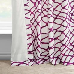 Ellis Pink French Pleat Printed Cotton Curtain -Chic Curtains Shop PRTW D50D FP 98539 4