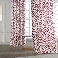 Ellis Pink Printed Cotton Curtain -Chic Curtains Shop PRTW D50D 94701 5