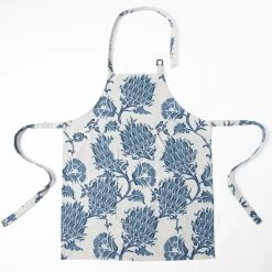Duchess Blue Printed Cotton Apron -Chic Curtains Shop PRTW D51A AP 86892 3