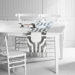 Mecca Steel Printed Cotton Table Runner & Placemats -Chic Curtains Shop PRTW PMR23A ST 80421 2