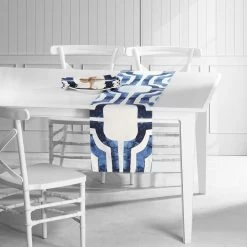 Mecca Blue Printed Cotton Table Runner & Placemats 8 Mecca Blue Printed Cotton Table Runner & Placemats -Chic Curtains Shop PRTW PMR23B ST 80422 2