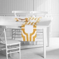Mecca Gold Printed Cotton Table Runner & Placemats 8 Mecca Gold Printed Cotton Table Runner & Placemats -Chic Curtains Shop PRTW PMR23C ST 80423 2