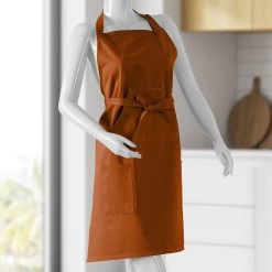 Bombay Rust Solid Cotton Apron -Chic Curtains Shop PRTW S01 AP 86893 2