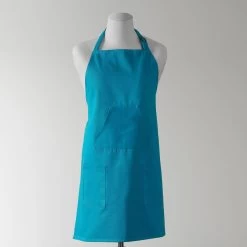 Capri Teal Solid Cotton Apron